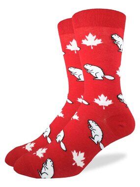 Men's Good Luck Sock Crew Socks | Canada Beaver Socks | NWT